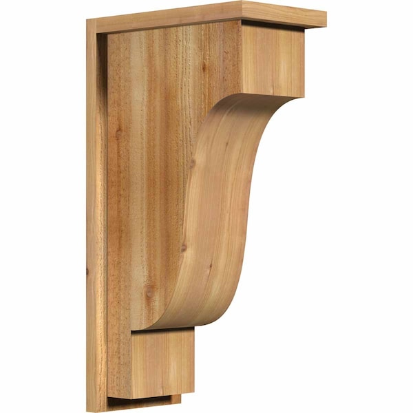 Ekena Millwork Newport Rough Sawn Corbel w/Backplate, Western Red Cedar, 8"W x 14"D x 26"H COR08X14X26NEW01RWR - main